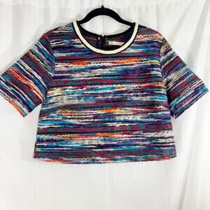 Chelsea & Violet Multicolor Yarn Cropped Top Women’s Medium Back Zipper
